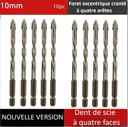 dix Foret perceuse excentrique  quatre  aretes en alliage 10mm