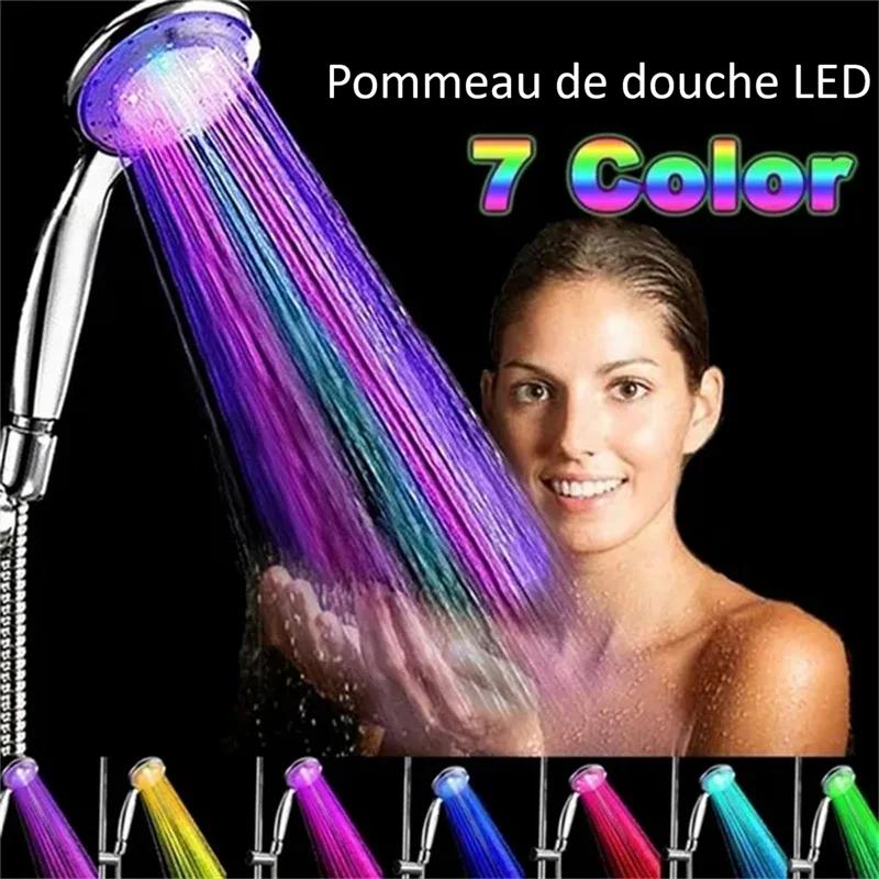 Pommeau de douche |Douchette LED 7 couleurs changeantes – Ambiance & Économie