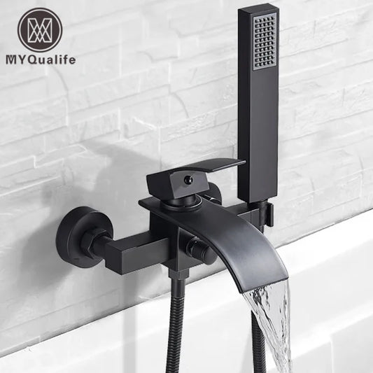 douchette et robinet de Mitigeur baignoire noir