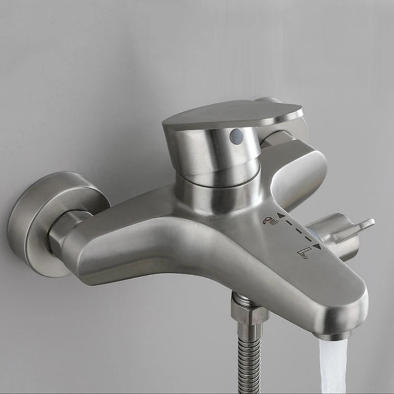 eau coule Mitigeur douche argent,  inoxydable fixe au mur
