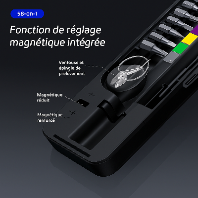 embouts magnetises du tournevis electrique de precision 58 en 1