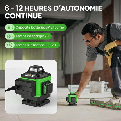 homme tient Niveau Laser sol autonomie douze heures