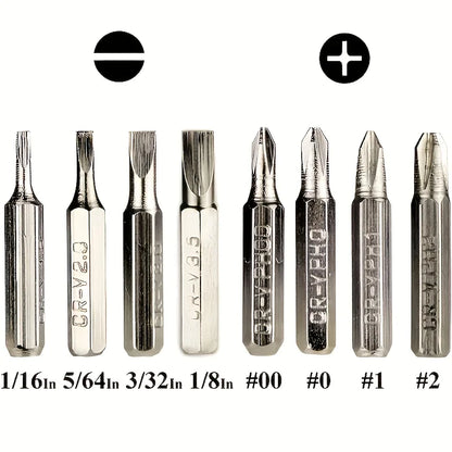 huit embouts differents du Tournevis