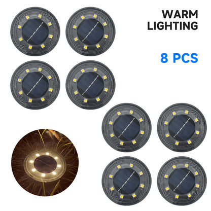 Huit pièces de Lampe solaire exterieur lumière chaude allumées