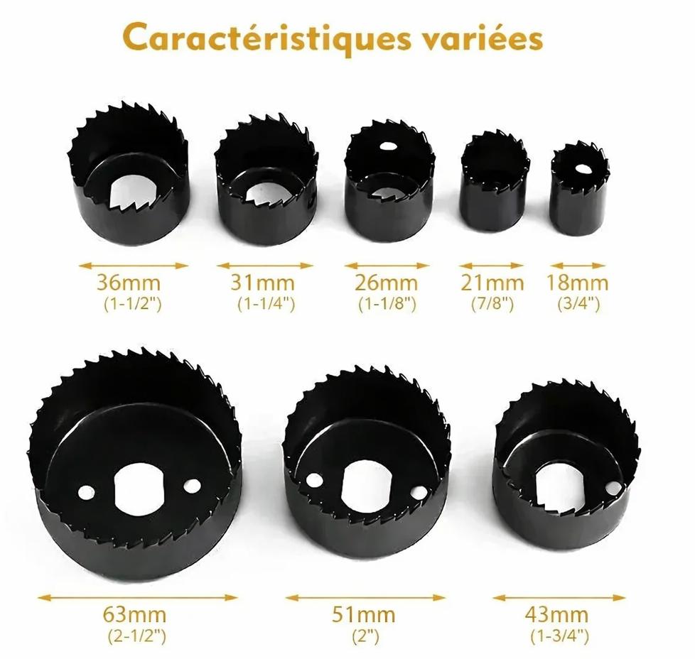 huit scie cloche noires caracteristiques variees