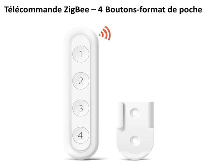 Interrupteur quatre boutons avec télécommande Zigbee 