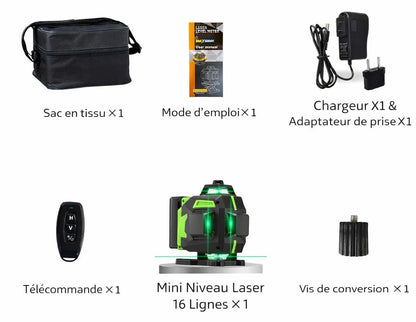 jeu Niveau laser vert  sacoche noire et accessoires notice instruction