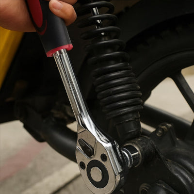 jeu de douilles de CLÉ A cliquet Multifonction, réparation roue de moto