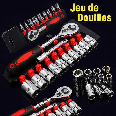 jeu de douilles de CLÉ A cliquet Multifonction