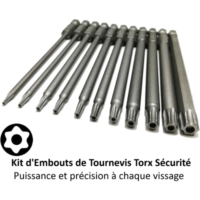 kit de Forets et  embouts tournevis torx