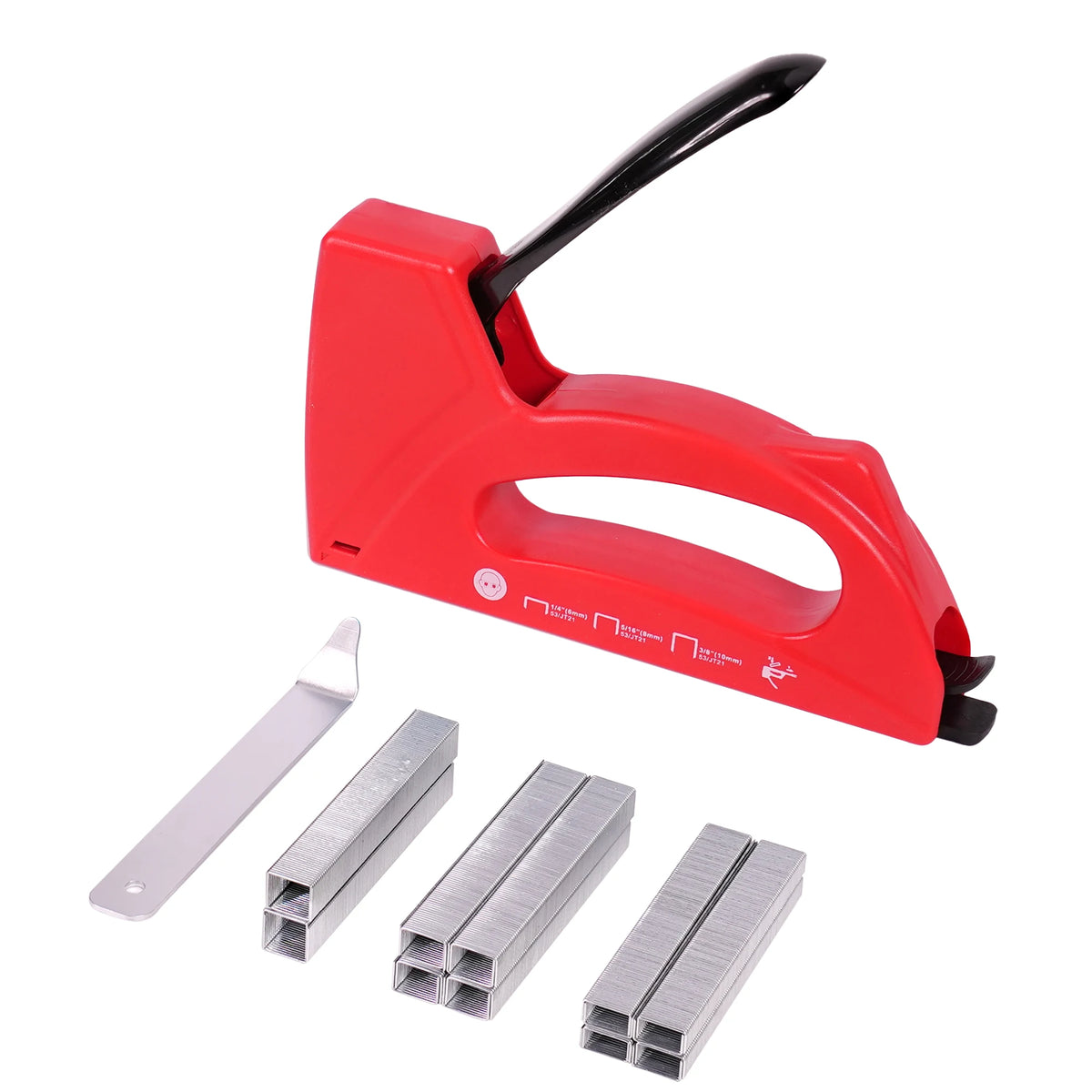 Agrafeuse manuelle rouge avec extracteur et agrafes