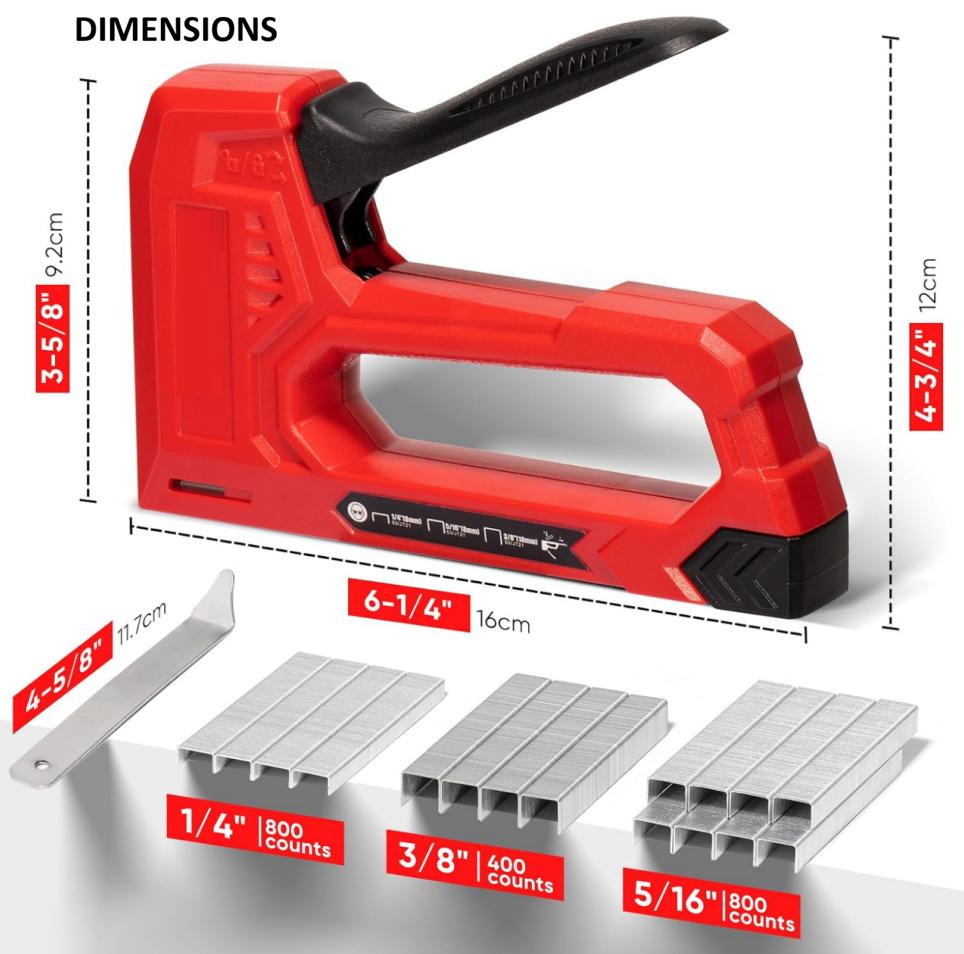 dimension Agrafeuse manuelle avec extracteur et agrafes