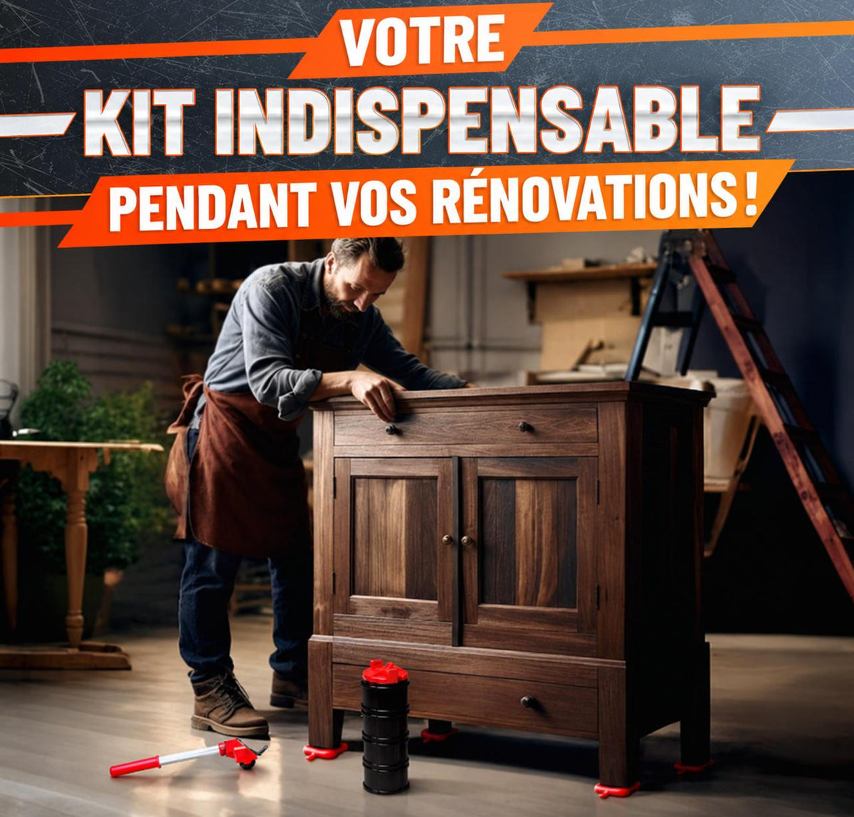 Kit lève-meuble indispensable pour déplacer facilement les meubles pendant les travaux de rénovation