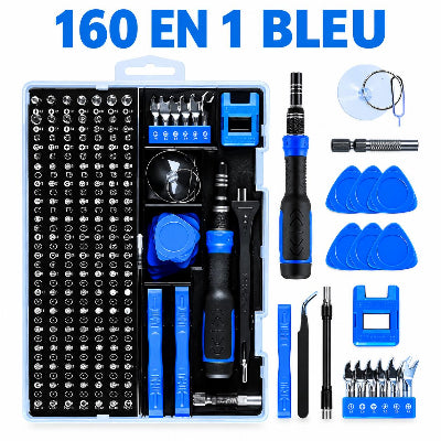 Kit de tournevis de précision 160 en 1 avec embouts multifonctions et outils de réparation pour appareils électroniques