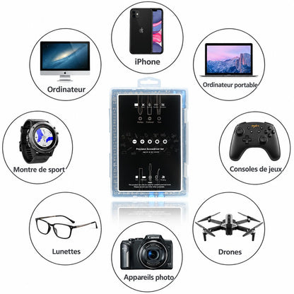 Kit de tournevis de précision pour réparer smartphones, ordinateurs, consoles de jeux, montres, appareils photo, lunettes et drones