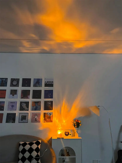  lampe d'ambiance projette lumière dans le salon