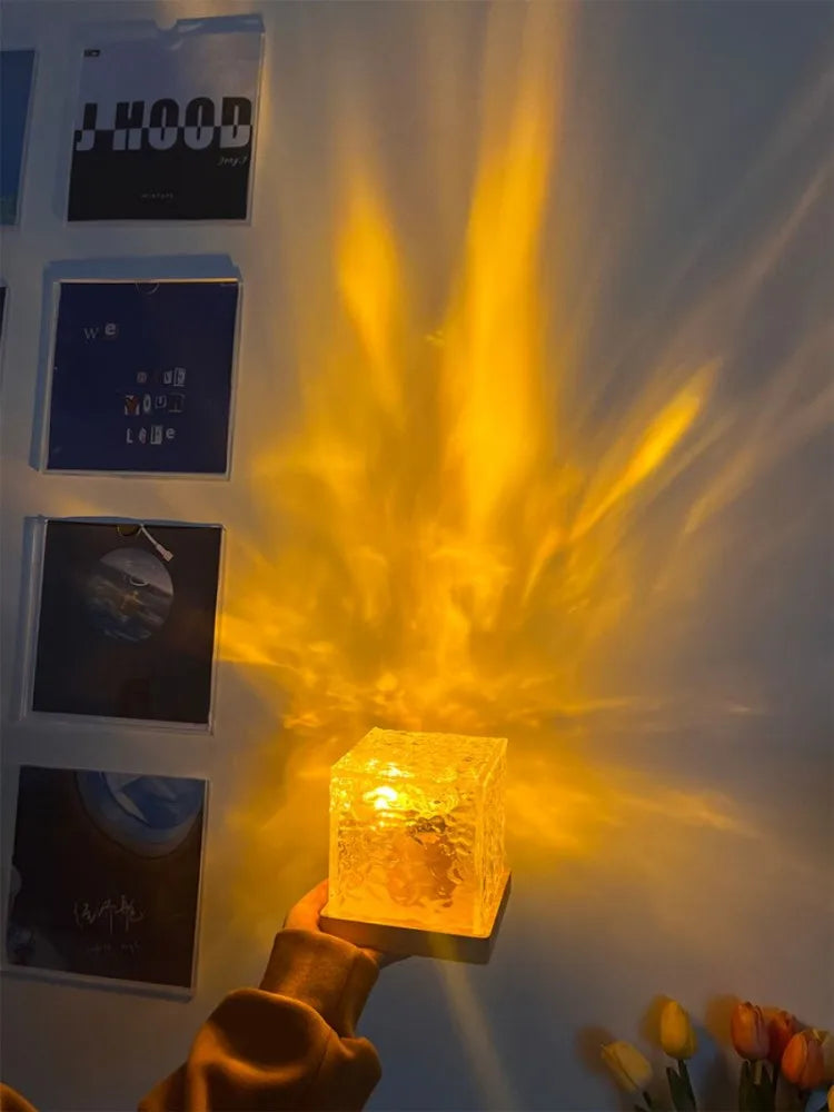  lampe d'ambiance projette lumière sur le mur