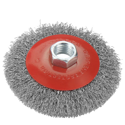 large Brosse metallique rouge pour perceuse