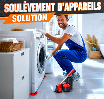 Solution de levage d’appareils électroménagers avec lève-meuble pour soulever et déplacer facilement un lave-linge