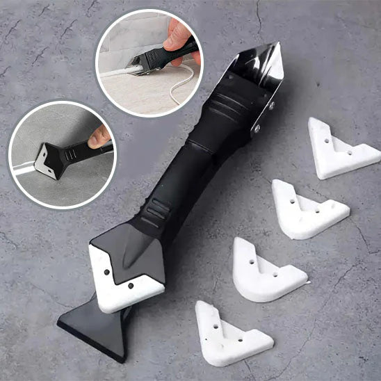 Lisseur joint noir avec quatre embouts blancs