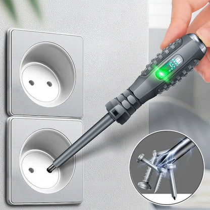main  teste prises electriques blanche  avec Tournevis stylo électrique magnetisant
