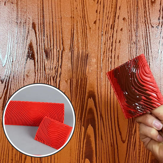  peinture bois avec  Rouleau peinture effet bois imitation veinage, outil de décoration murale pour faux bois