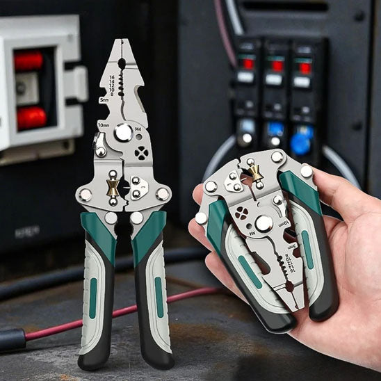 main tiens pince a denuder pliable multifonction poignee ergonomique verte