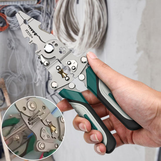 main tiens  pince a denuder pliable poignee ergonomique verte