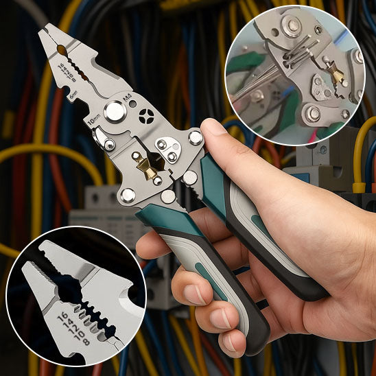 main tiens  pince a denuder pliable poignee ergonomique verte, bec pince