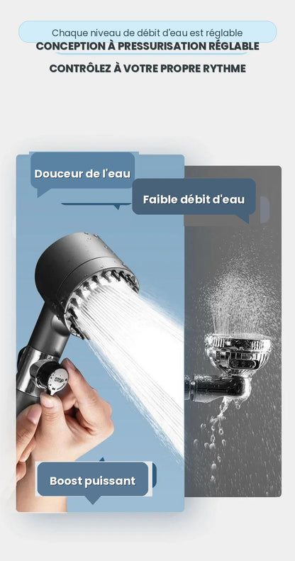 main tient Pommeau de douche haute pression boost puissant 
