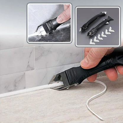 Main utilisant lisseur joint noir