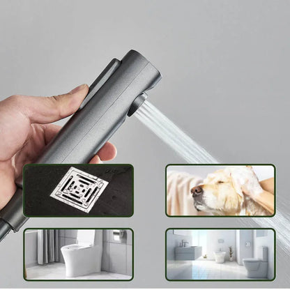 Colonne de douche |Système de Douche Thermostatique à Affichage Numérique – Colonne de Douche Pluie Style Piano Gris avec Mitigeur Digital & Bidet