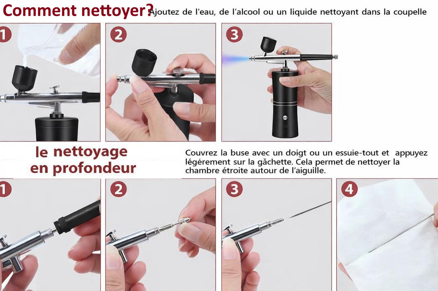 mains nettoient Pistolet peinture noir