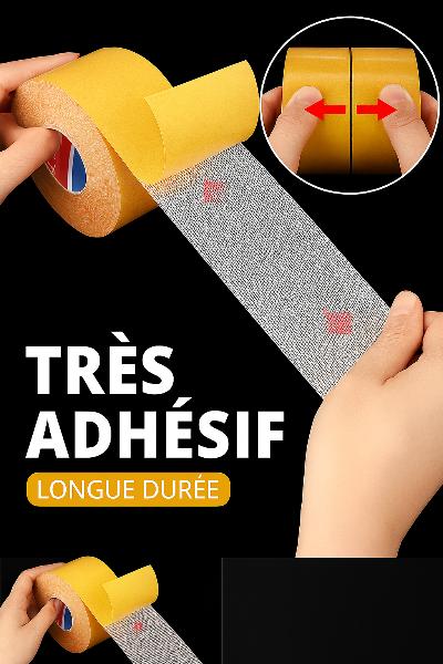 mains tirent rouleaux Ruban adhesif tres adhesif transparent double faces jaune 