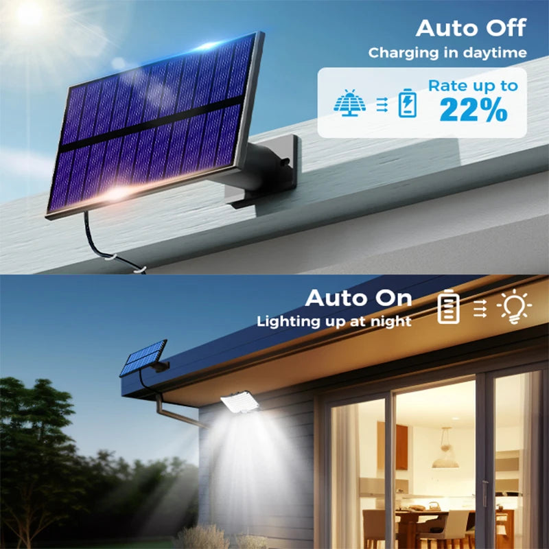 maison en hiver éclairée par Lampe solaire extérieur