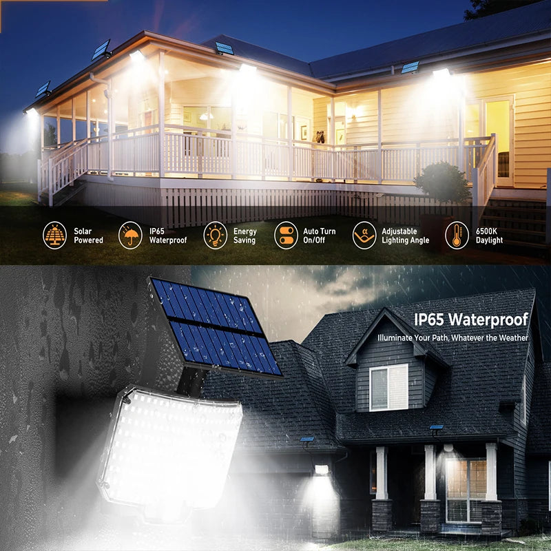 maisons en hiver eclairees par Lampe solaire extérieur