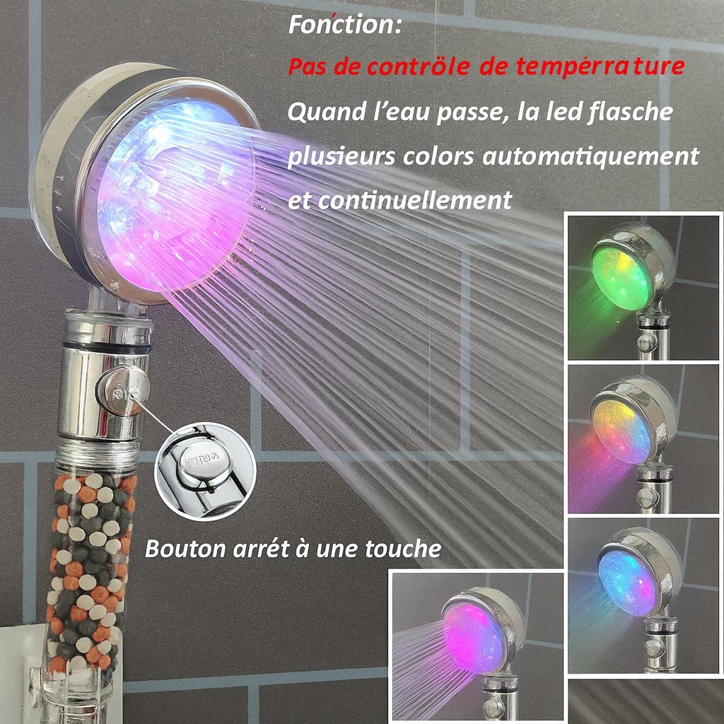 Pommeau de douche |Pomcolors LED 3/7 couleurs, changement couleur automatique, économie d'eau