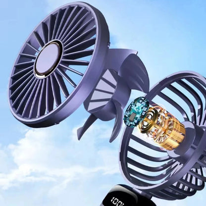 moteur silencieux et puissant du  mini ventilateur portable et pliable  bleu 