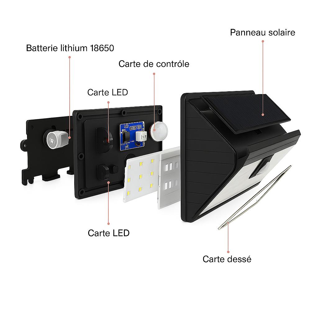 nomenclature Lampe solaire noire
