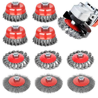 onze Brosse metallique rouge pour perceuse