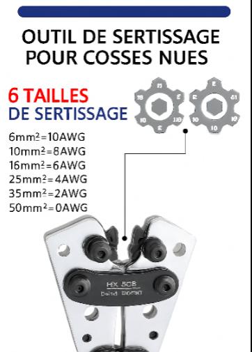 outils de sertssage pour cosses nus de pince a sertir