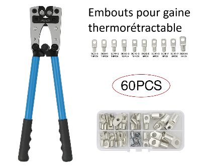 pince a sertir bleue avec 60 cosses