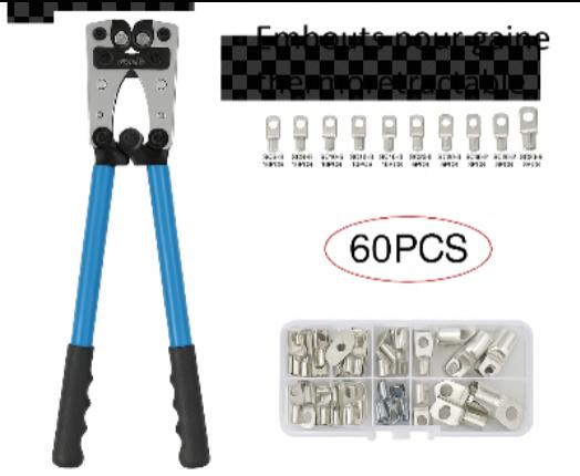 pince a sertir bleue avec 60 cosses