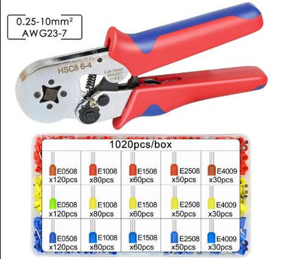 pince a sertir electrique poignee rouge bleue dimensions cosses rouges jaunes bleus 4