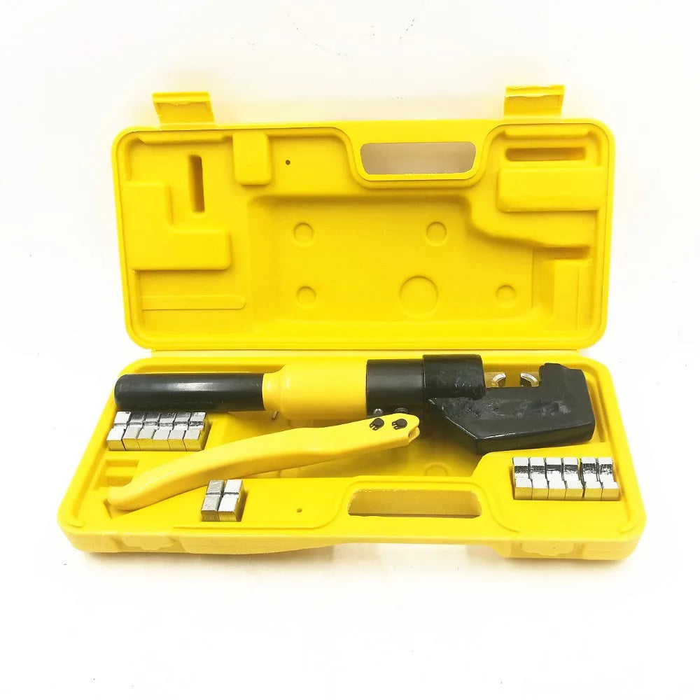 pince a sertir hydraulique jaune avec coffret jaune , matrices 