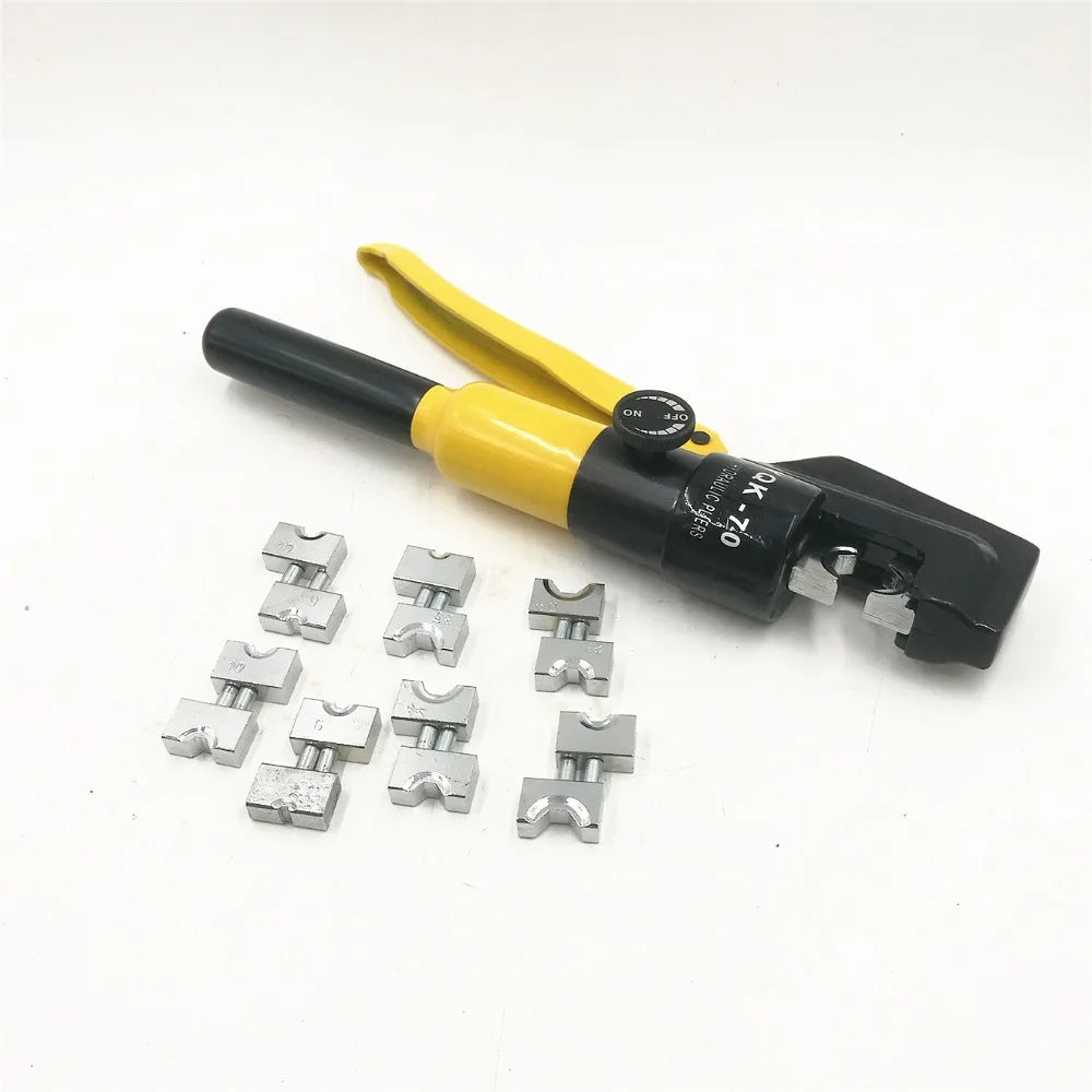pince a sertir hydraulique  jaune avec matrices 