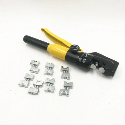 pince a sertir hydraulique  jaune avec matrices 