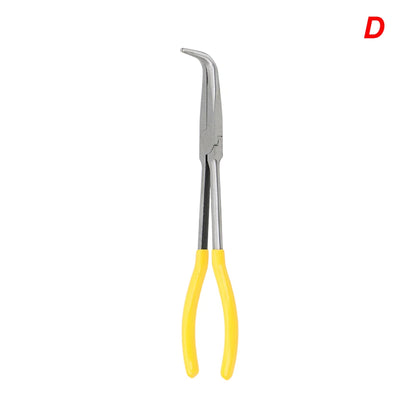 Une pince bec coude, poignée ergonomique jaune