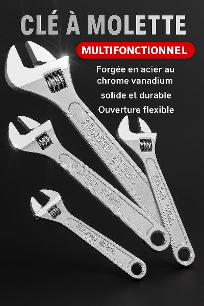 quatre CLE A molette argentes differentes multifonction