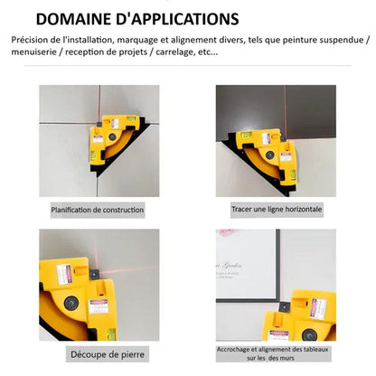 quatre Niveau laser murs sols plafonds domaines applications angles droits